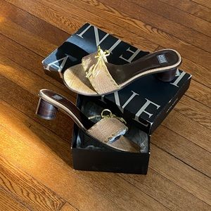 Raffia Straw Mules Vintage Anne Klein 1990’s